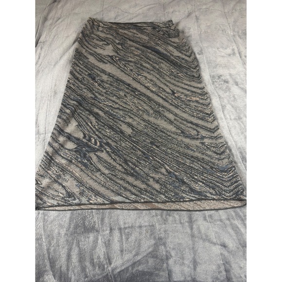 Peruvian Connection Dresses & Skirts - Peruvian Connection Womens Marbled Knit Midi Skirt Gray Black Tan Size M Peru